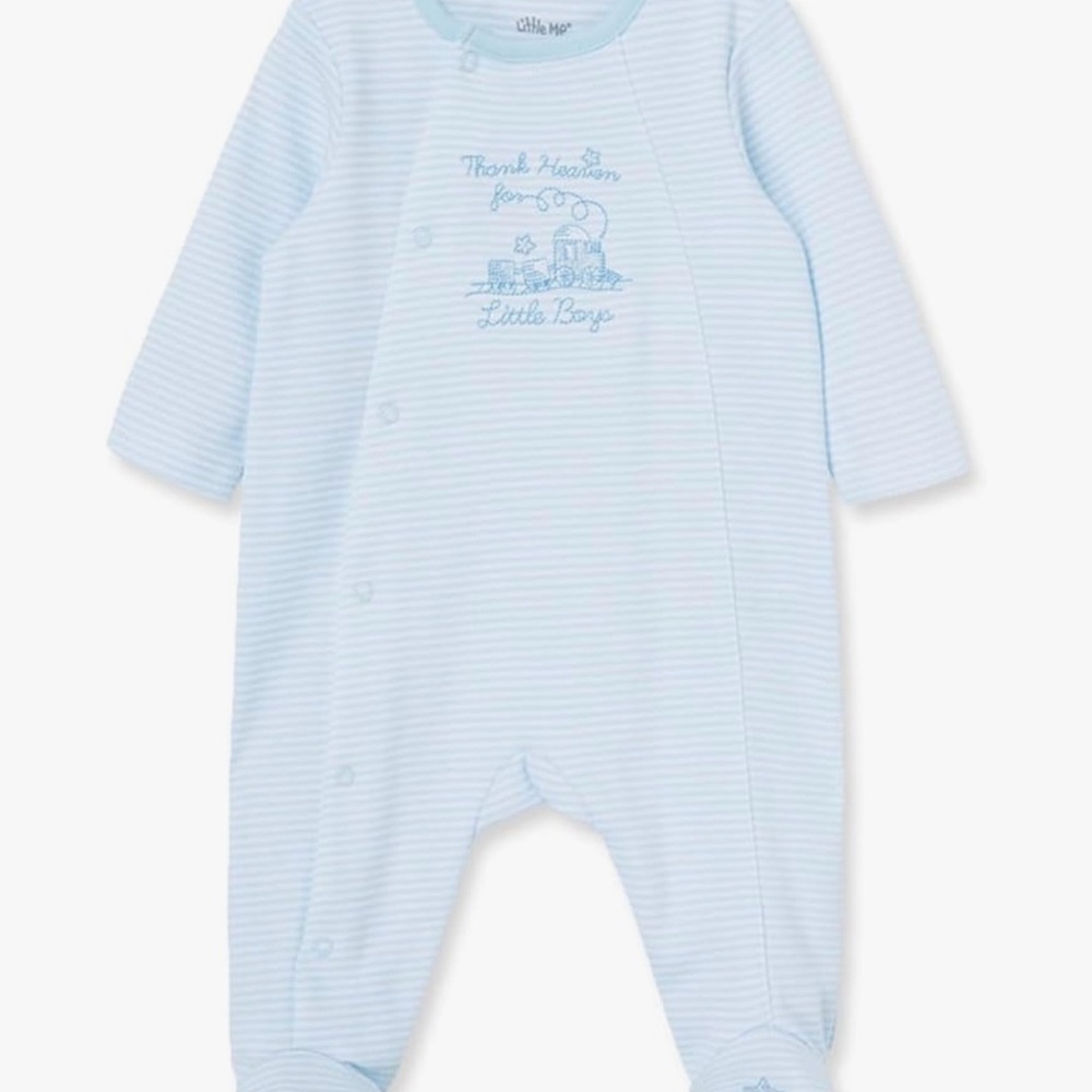 Little Me Blue Striped Baby Footie NWT Preemie